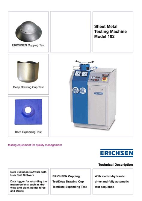 erichsen sheet metal testing machine|erichsen sheet metal testing.